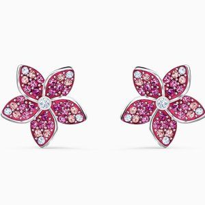 SWAROVSKI TROPICAL FLOWER PIERCED EARRINGS